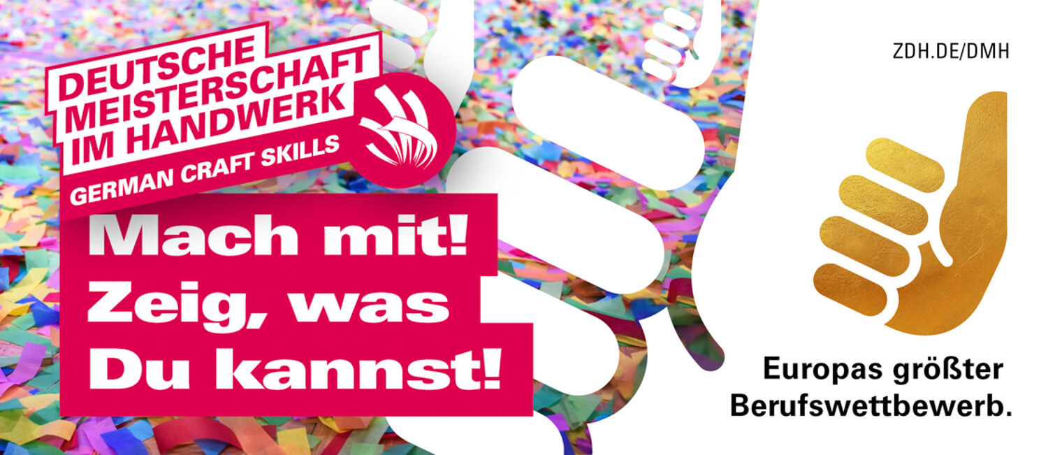 Bei der Deutschen Meisterschaft im Handwerk können junge Handwerker zeigen, was sie können. Deutsche Meisterschaft im Handwerk: Mach mit! Zeig, was du kannst!